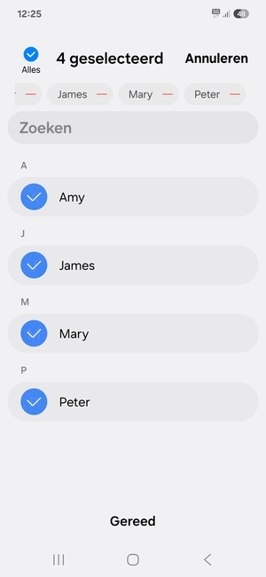 Selecteer Gereed