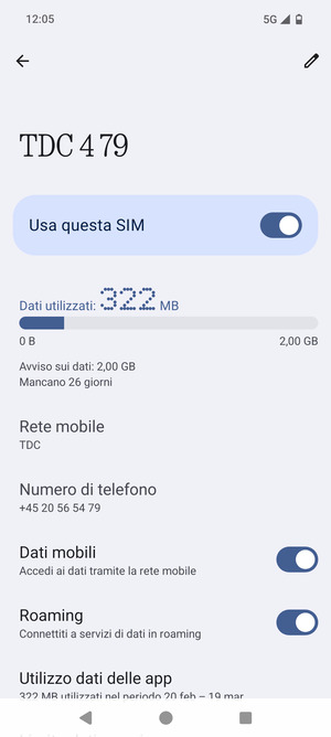 Attiva o disattiva Roaming