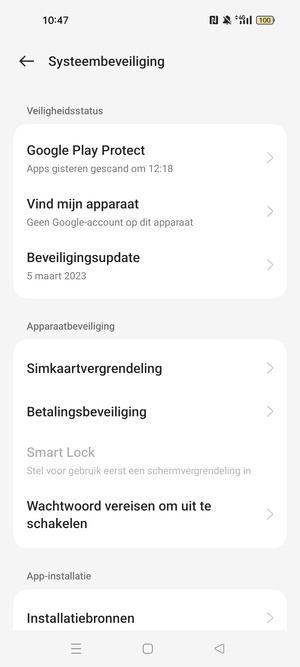 Selecteer Simkaartvergrendeling