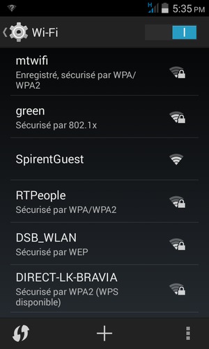 Sélectionnez le réseau sans fil auquel vous souhaitez vous connecter