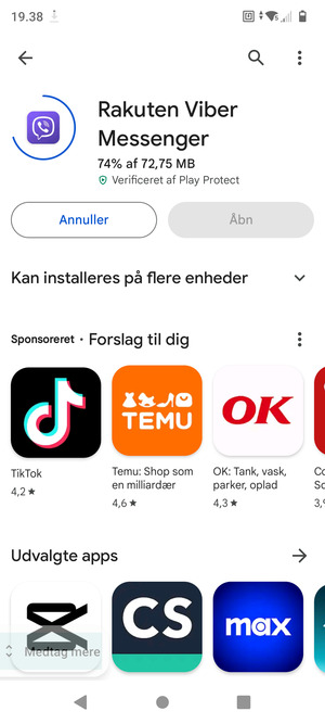 Afvent at installeringen er afsluttet