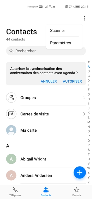 Sélectionnez Paramètres
