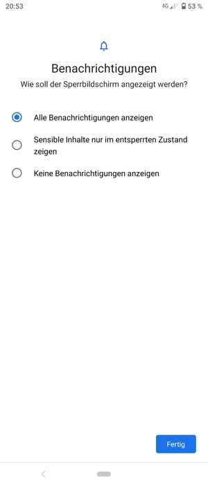 Wählen Sie die gewünschte Option und wählen Sie Fertig