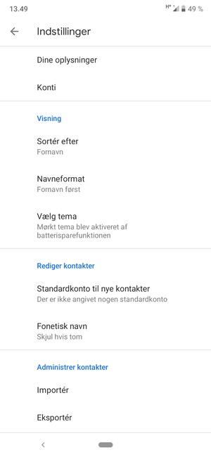 Vælg Importér