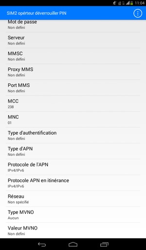 Faites défiler vers le bas et saisissez les informations MMS