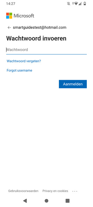 Voer uw Hotmail wachtwoord in en selecteer Aanmelden