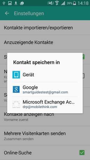 Wählen Sie Ihr Google Konto