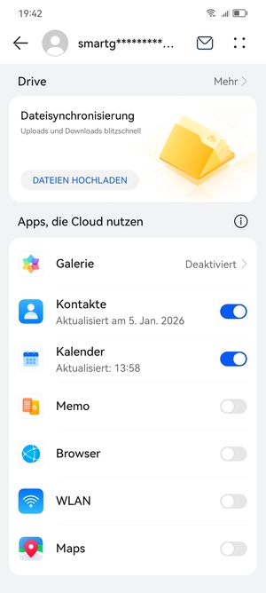 Wählen Sie die Dienste, die Sie sichern möchten