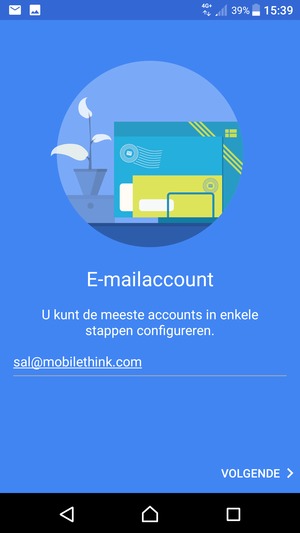 Voer uw e-mailadres in en selecteer VOLGENDE