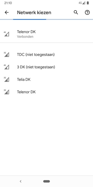 Selecteer een netwerkoperator uit de lijst