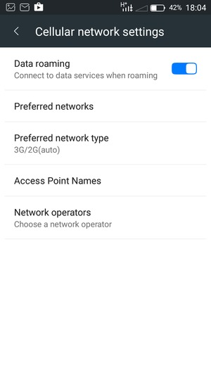 Turn Data roaming on or off