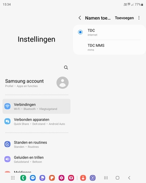 Selecteer de Menu-knop