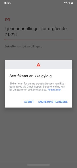 Velg ENDRE INNSTILLINGENE