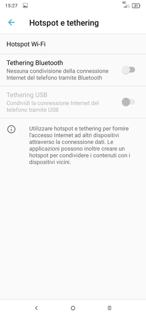 Seleziona Hotspot Wi-Fi