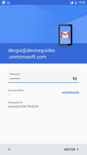 Geben Sie Ihre Passwort ein und wählen Sie WEITER
