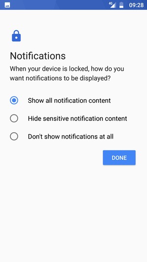 Select your preferred option and select DONE