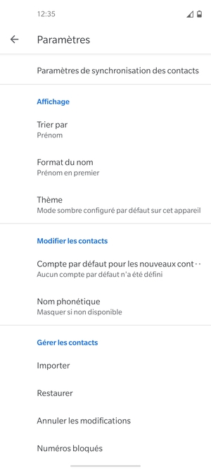 Faites défiler et sélectionnez  Importer