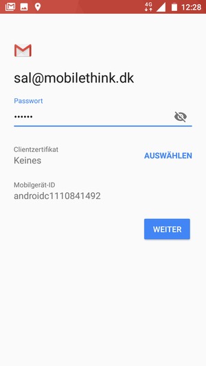 Geben Sie Ihre Passwort ein und wählen Sie WEITER