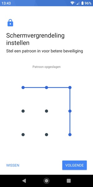 Teken een ontgrendelingspatroon en selecteer VOLGENDE