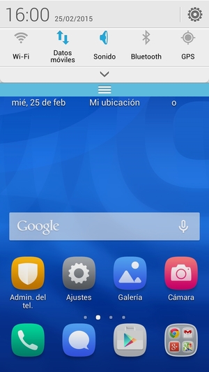 Deslice hacia abajo el menú superior
