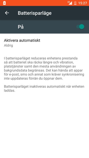 Aktivera Batterisparläge