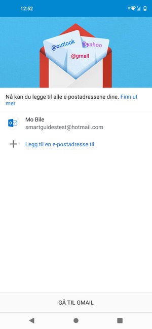 Velg GÅ TIL GMAIL