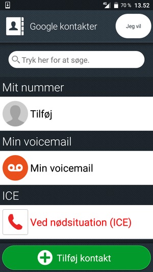 Vælg Jeg vil