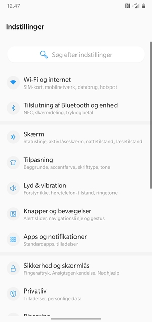 Vælg Wi-Fi og internet