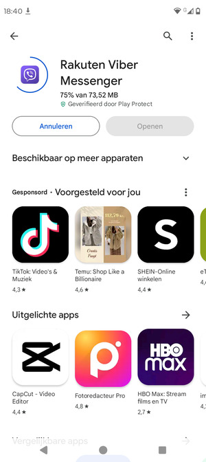 Wacht tot het installatieproces beëindigd is