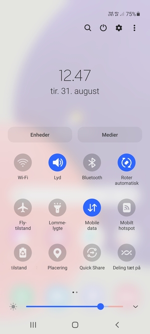 Vælg v-knappen