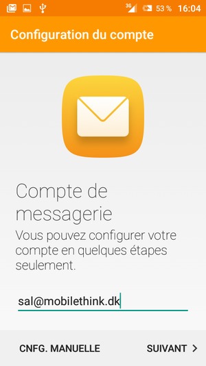 Saisissez votre adresse e-mail et sélectionnez SUIVANT