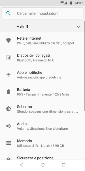Seleziona Rete e Internet