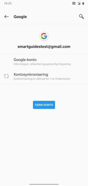 Velg Kontosynkronisering
