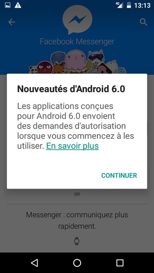 Sélectionnez CONTINUER