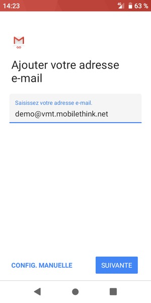 Saisissez votre adresse e-mail et sélectionnez SUIVANTE