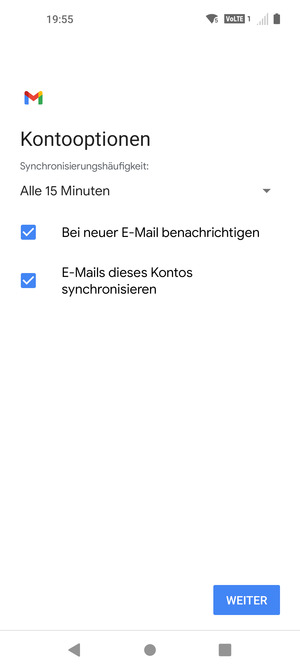 Wählen Sie WEITER