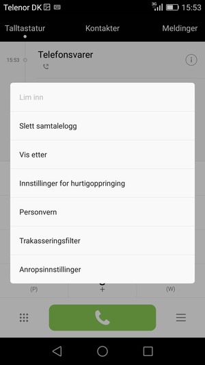 Velg Anropsinnstillinger