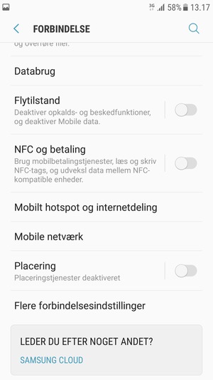 Scroll til og vælg Mobile netværk