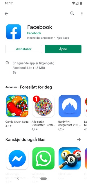 Velg Åpne