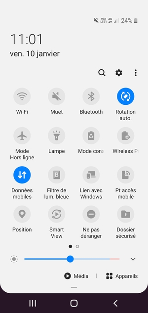 Sélectionnez Muet pour repasser en mode sonore