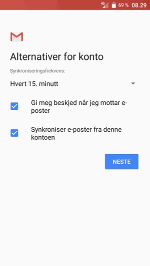 Velg NESTE