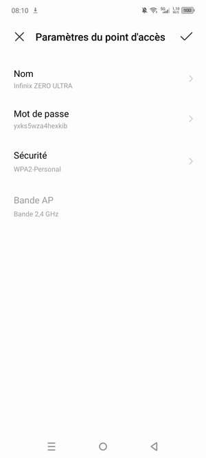Sélectionnez Mot de passe