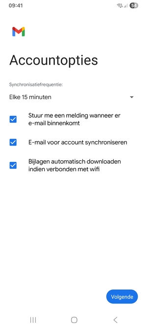 Selecteer Volgende
