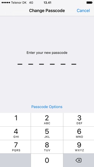 Enter your new passcode
