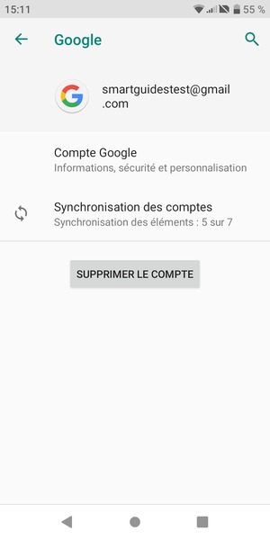 Sélectionnez Synchronisation des comptes
