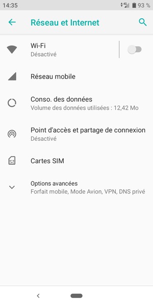 Sélectionnez Réseau mobile