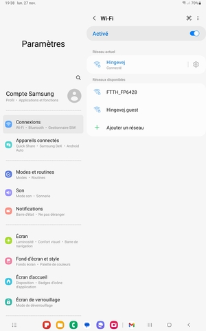 Vous êtes maintenant connecté au réseau Wi-Fi