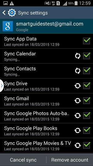 Your information will be synchronised