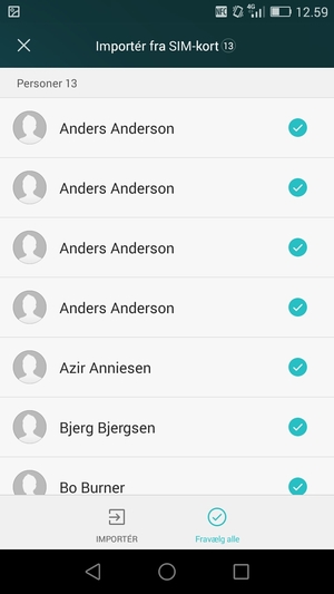Vælg IMPORTÉR