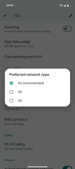 Select your preferred option